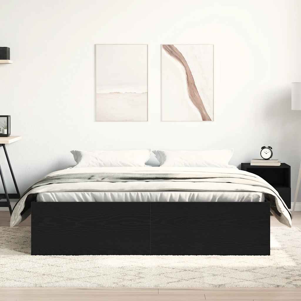 Giroletto senza Materasso Rovere Nero 150x200 cm Truciolato