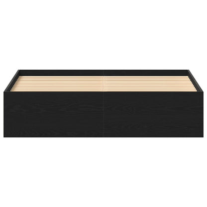 Giroletto senza Materasso Rovere Nero 150x200 cm Truciolato