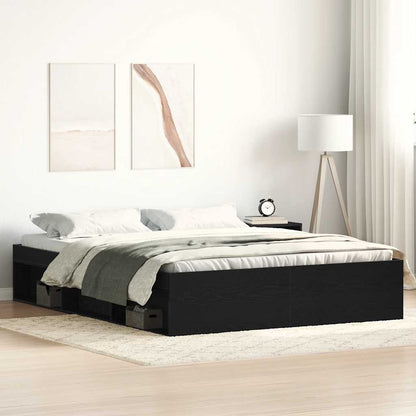 Giroletto senza Materasso Rovere Nero 150x200 cm Truciolato