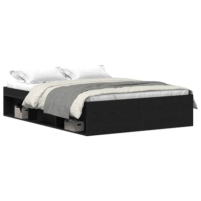 Giroletto senza Materasso Rovere Nero 135x190 cm Truciolato