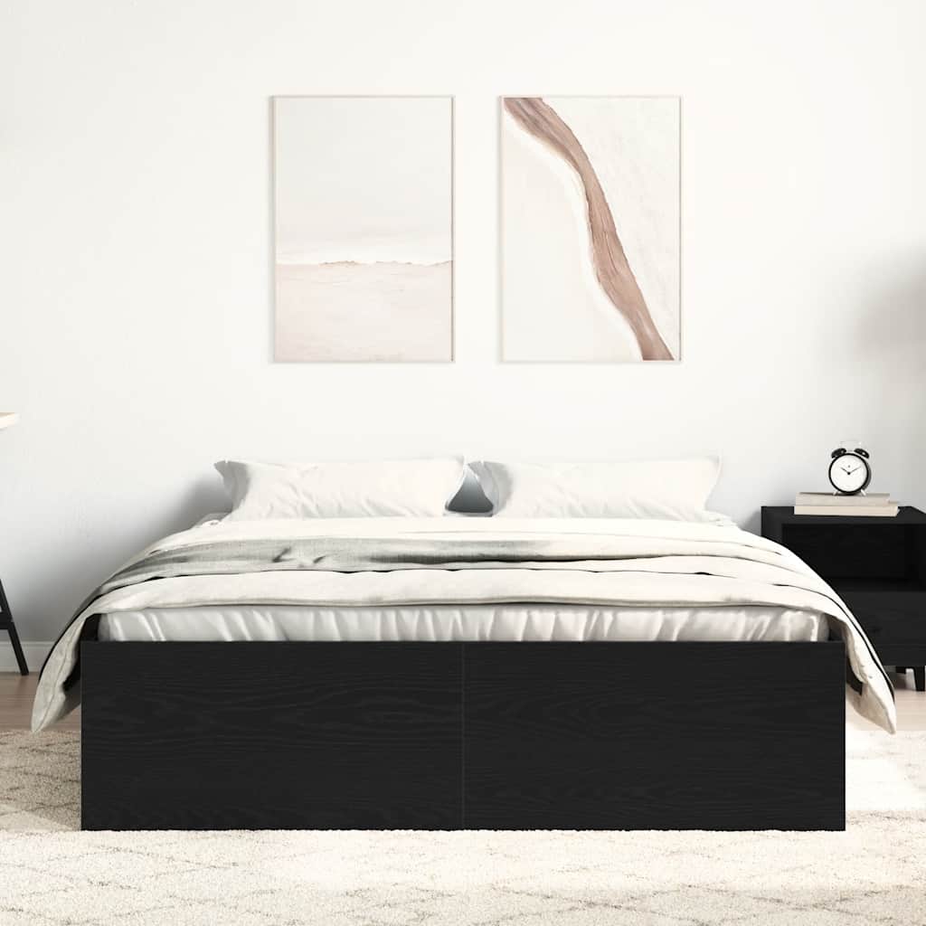Giroletto senza Materasso Rovere Nero 135x190 cm Truciolato