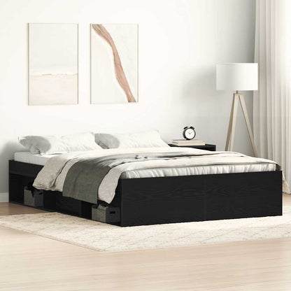 Giroletto senza Materasso Rovere Nero 135x190 cm Truciolato