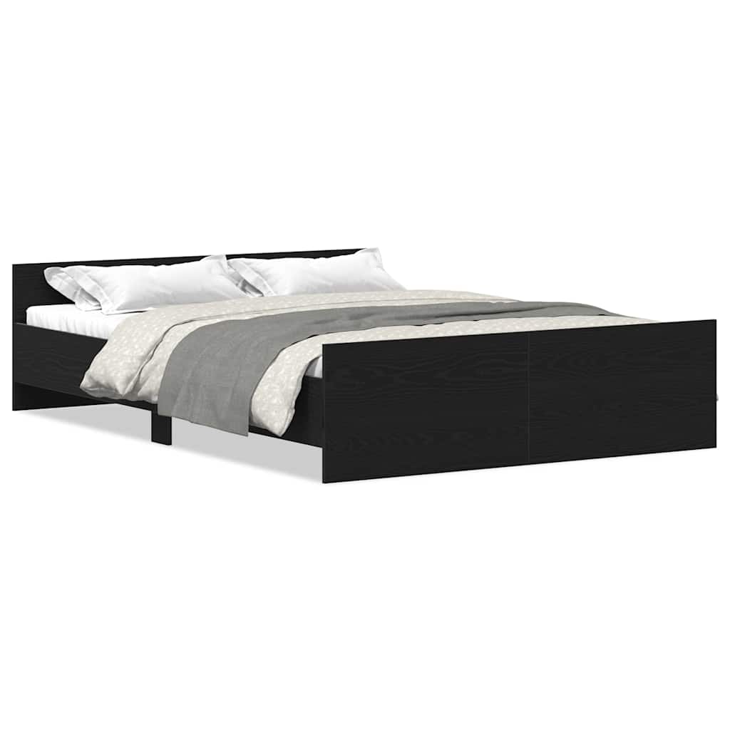 Giroletto senza Materasso Rovere Nero 140x200 cm Truciolato