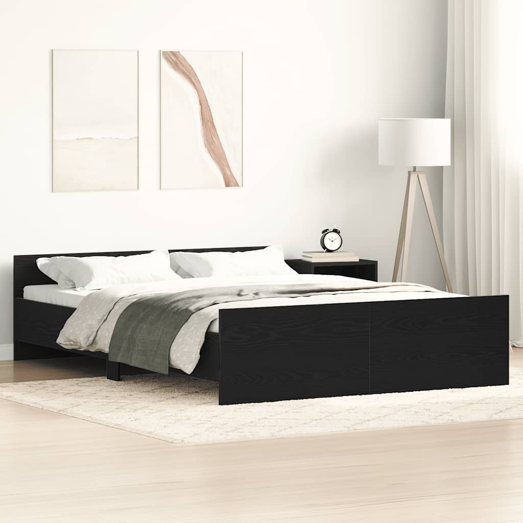 Giroletto senza Materasso Rovere Nero 140x200 cm Truciolato