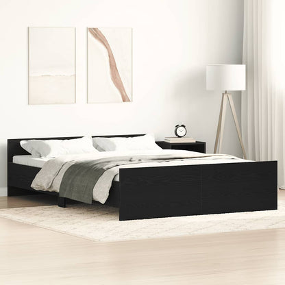 Giroletto senza Materasso Rovere Nero 140x200 cm Truciolato
