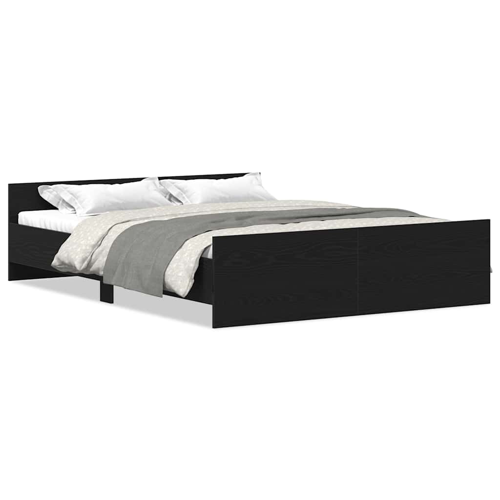 Giroletto senza Materasso Rovere Nero 150x200 cm Truciolato