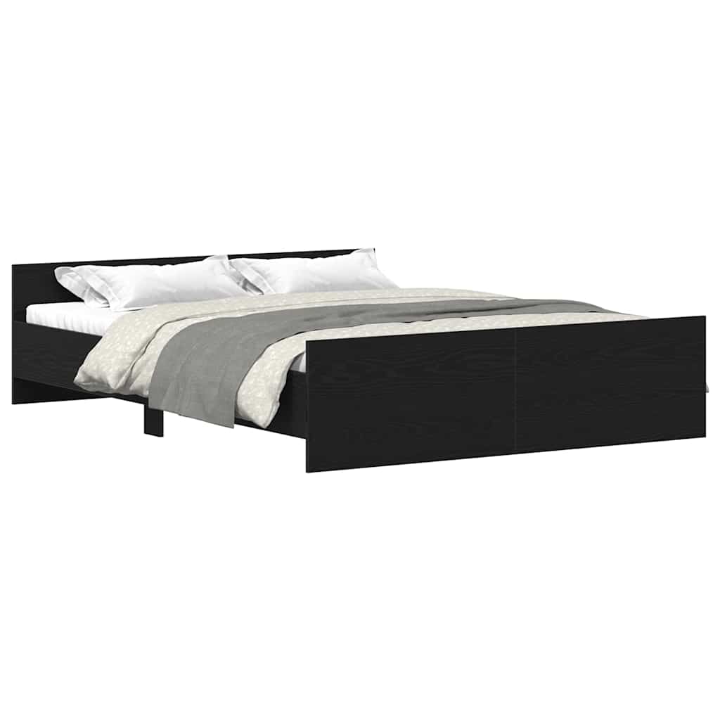 Giroletto senza Materasso Rovere Nero 150x200 cm Truciolato