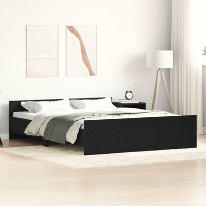 Giroletto senza Materasso Rovere Nero 150x200 cm Truciolato