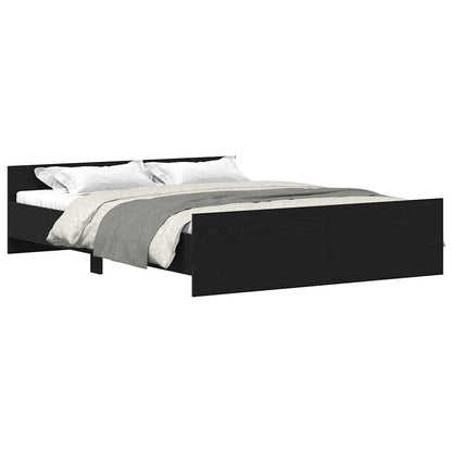 Giroletto senza Materasso Rovere Nero 160x200 cm Truciolato