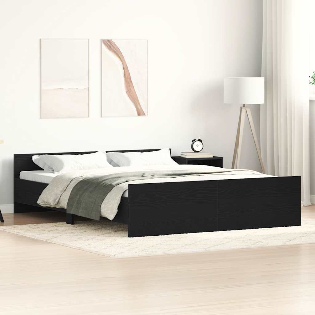 Giroletto senza Materasso Rovere Nero 160x200 cm Truciolato