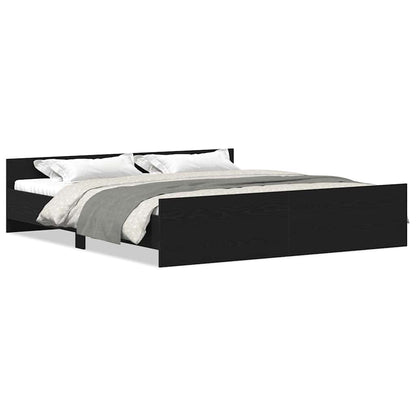 Struttura letto senza materasso in rovere nero 180x200 cm in legno composito
