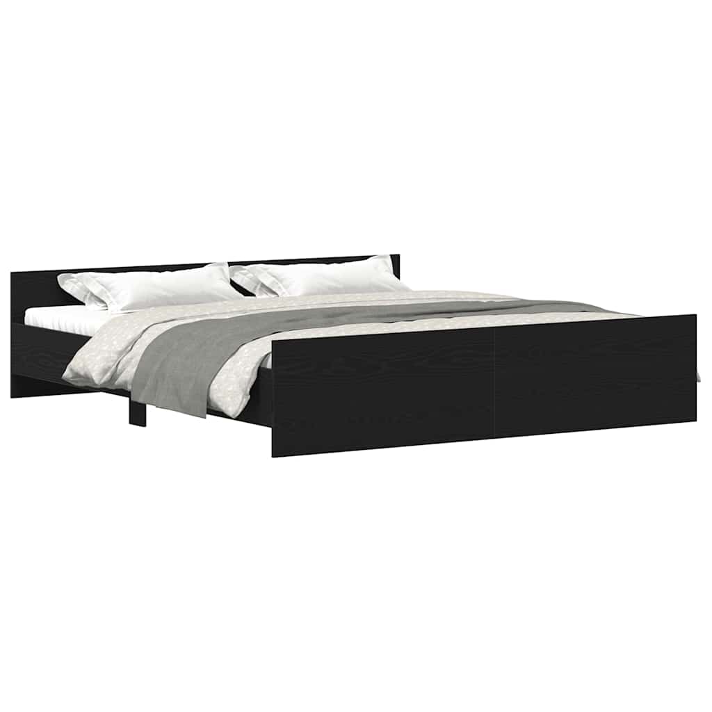 Struttura letto senza materasso in rovere nero 180x200 cm in legno composito