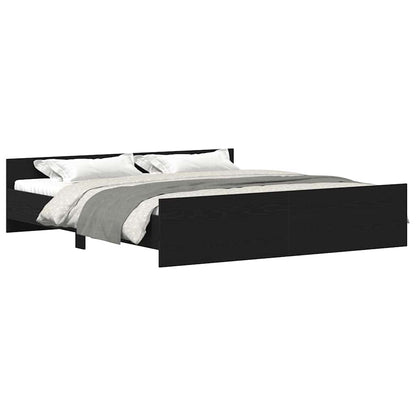 Struttura letto senza materasso in rovere nero 180x200 cm in legno composito