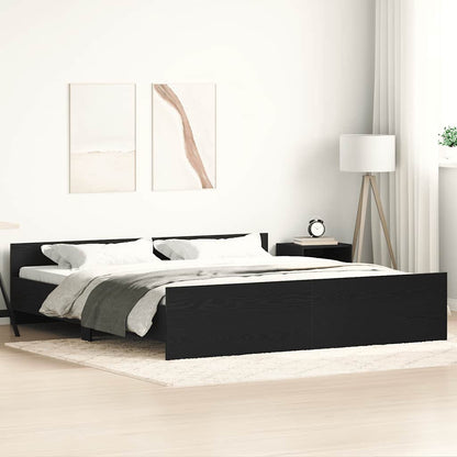 Struttura letto senza materasso in rovere nero 180x200 cm in legno composito