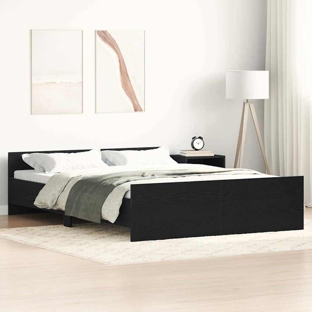 Giroletto senza Materasso Rovere Nero 135x190 cm Truciolato