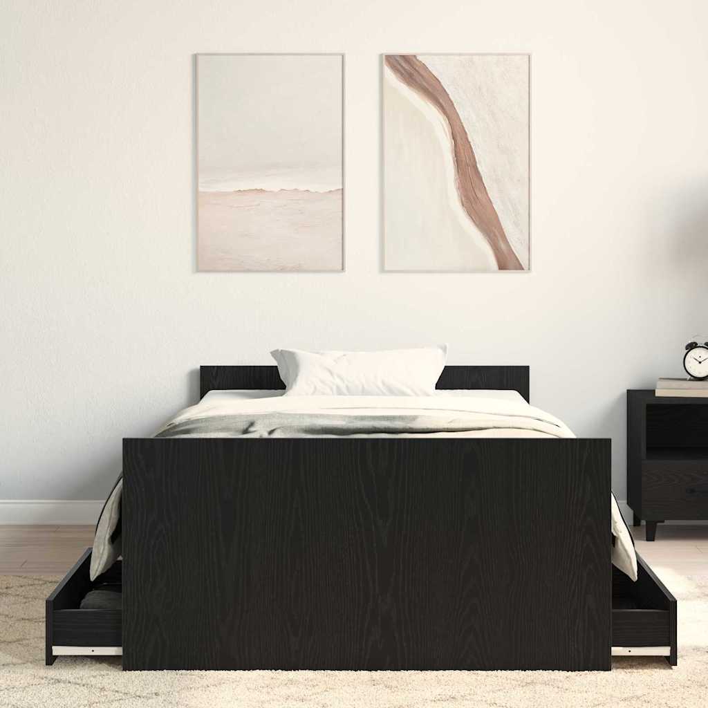 Struttura del letto con testiera Rovere Nero 193 x 93 x 50 cm