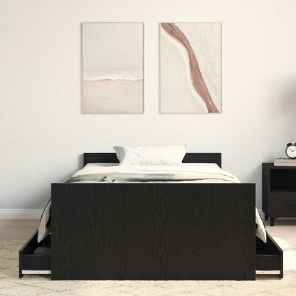Struttura del letto con testiera Rovere Nero 193 x 93 x 50 cm
