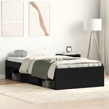 Giroletto senza Materasso Rovere Nero 90x200cm in Truciolato