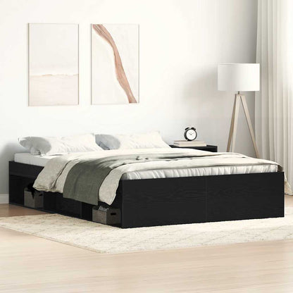 Giroletto senza Materasso Rovere Nero 120x200 cm Truciolato