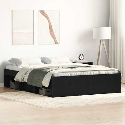 Giroletto senza Materasso Rovere Nero 140x200 cm Truciolato
