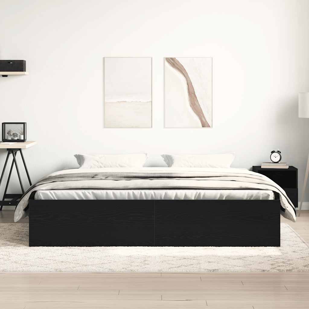 Giroletto senza Materasso Rovere Nero 150x200 cm Truciolato