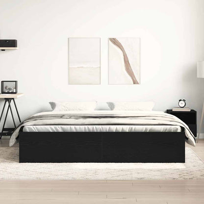 Giroletto senza Materasso Rovere Nero 150x200 cm Truciolato