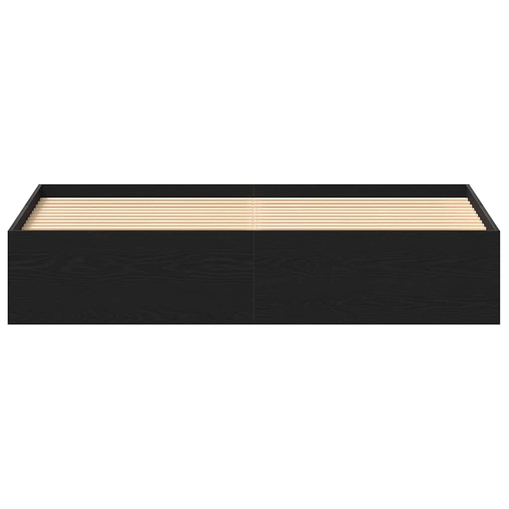 Giroletto senza Materasso Rovere Nero 150x200 cm Truciolato