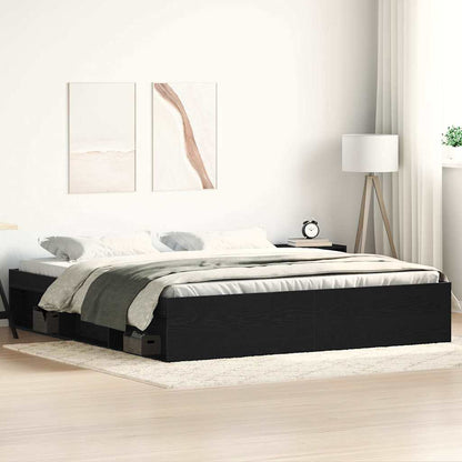Giroletto senza Materasso Rovere Nero 150x200 cm Truciolato