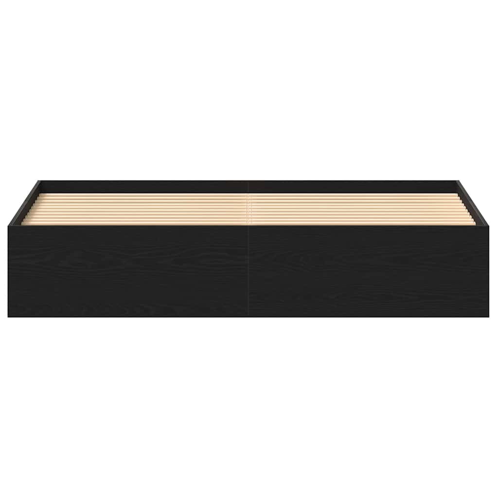 Giroletto senza Materasso Rovere Nero 200x200 cm Truciolato
