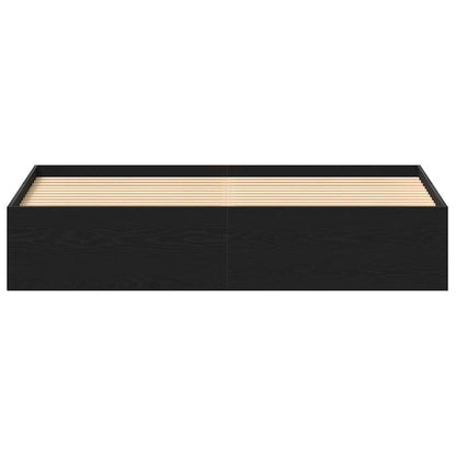 Giroletto senza Materasso Rovere Nero 200x200 cm Truciolato