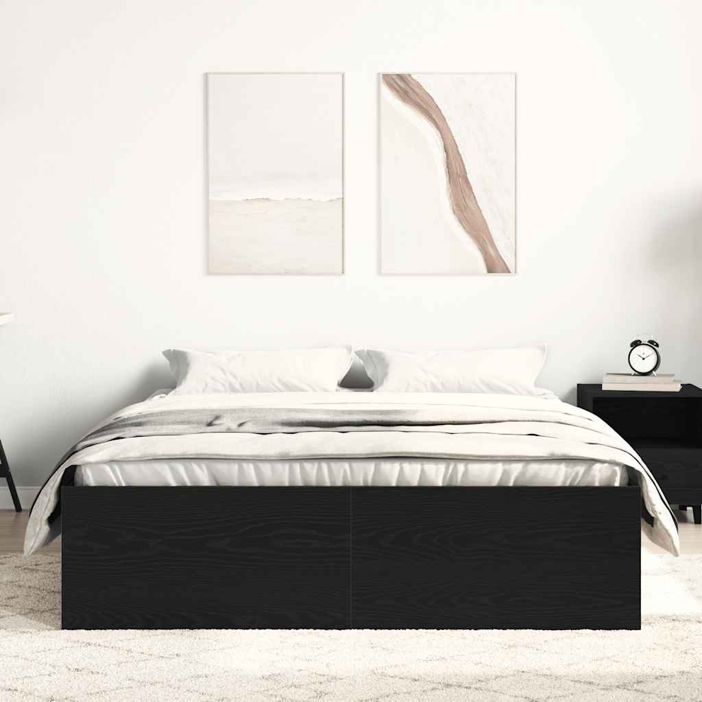 Giroletto senza Materasso Rovere Nero 120x190 cm Truciolato