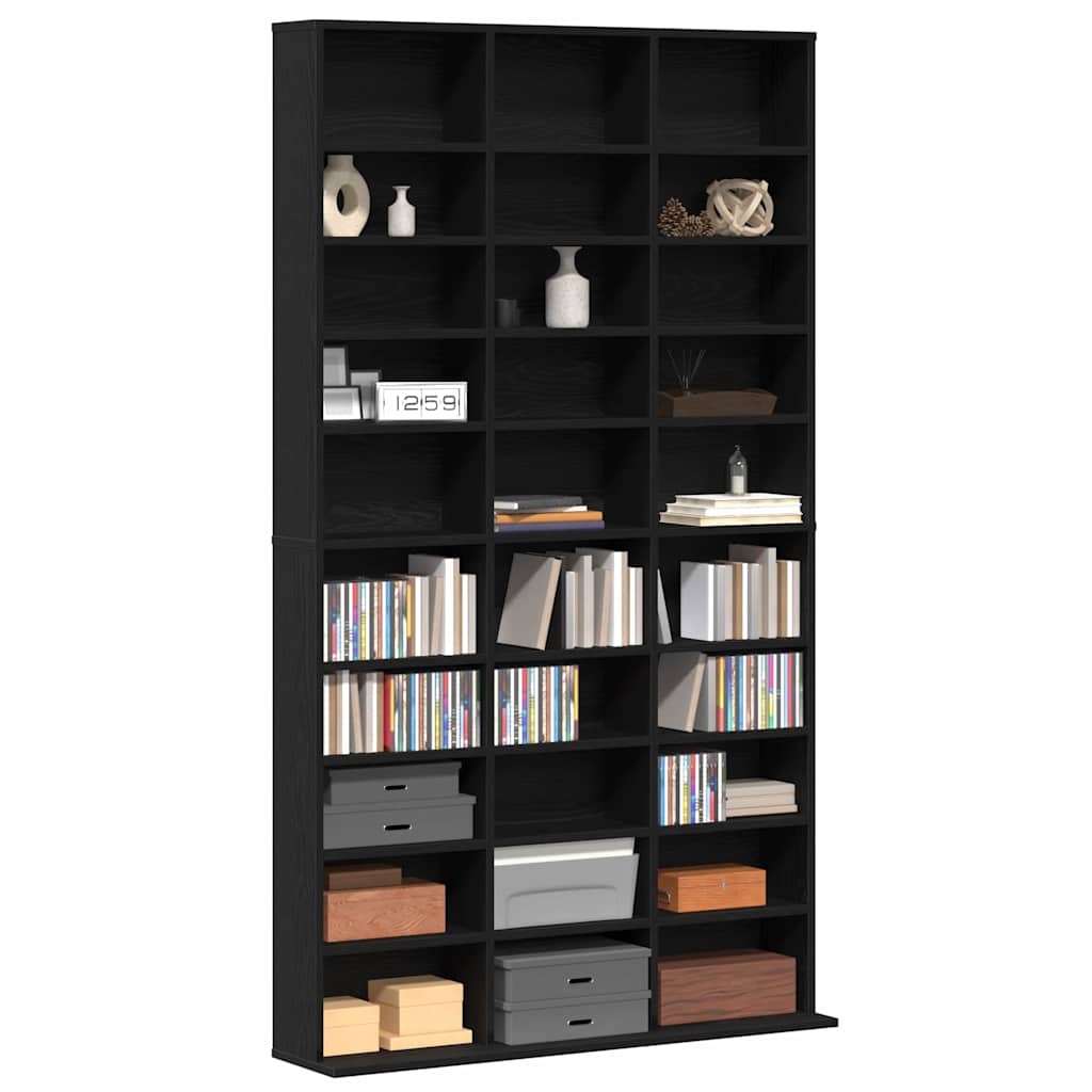Mobile per CD Rovere Nero 101 x 23 x 177,5 cm Legno multistrato