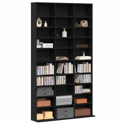 Mobile per CD Rovere Nero 101 x 23 x 177,5 cm Legno multistrato