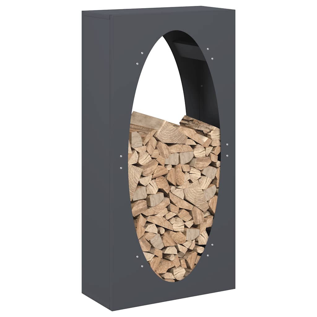 Rastrelliera per Legna da Ardere Antracite 50x23x100 cm