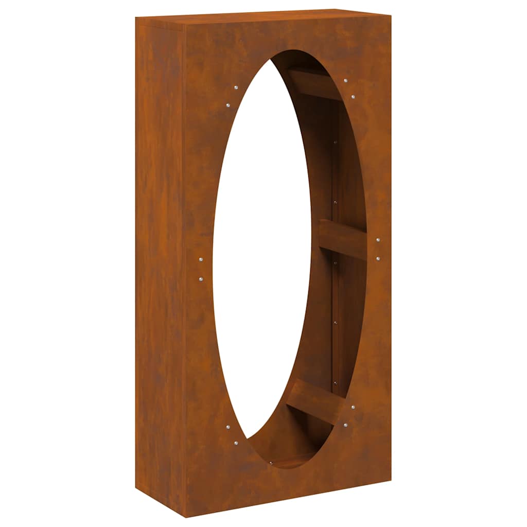 Rastrelliera per Legna da Ardere 50x23x100 cm in Acciaio Corten