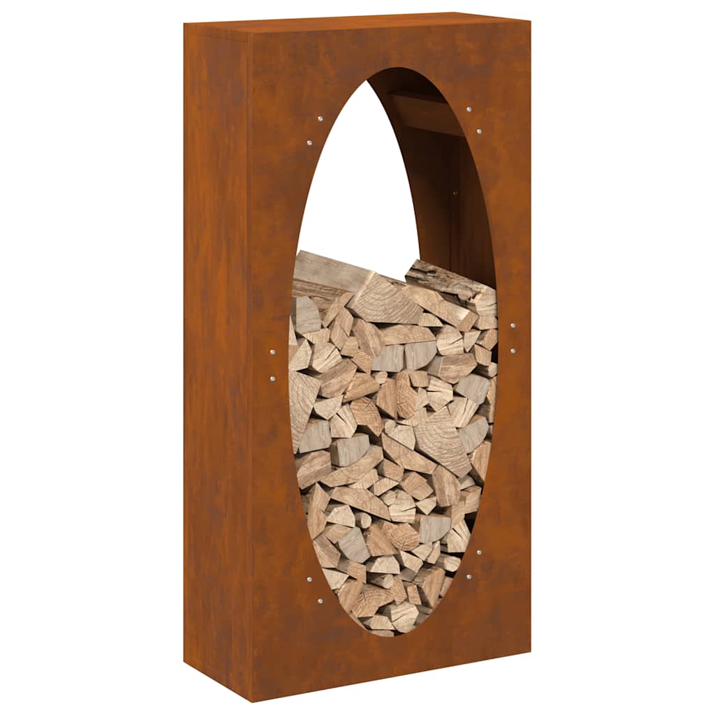Rastrelliera per Legna da Ardere 50x23x100 cm in Acciaio Corten