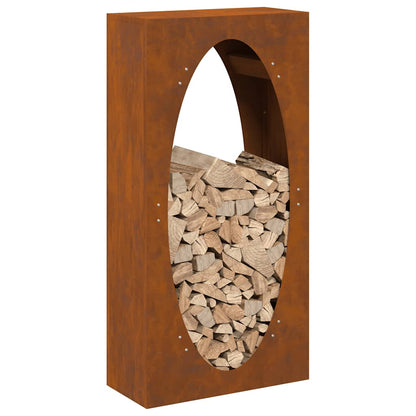 Rastrelliera per Legna da Ardere 50x23x100 cm in Acciaio Corten