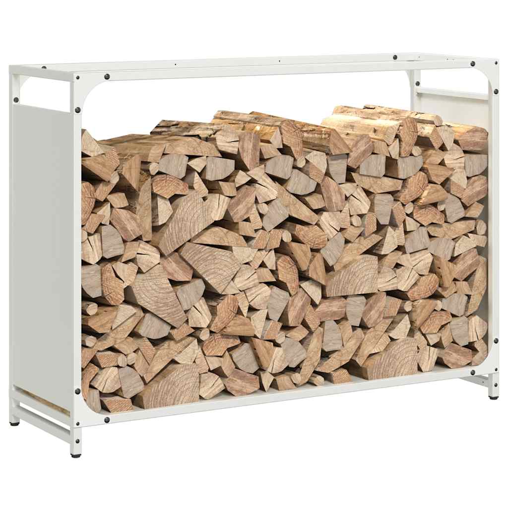 Rastrelliera per Legna da Ardere Bianca 90x28x65 cm