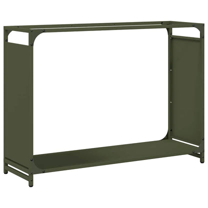 Rastrelliera per Legna da Ardere Verde Oliva 90x28x65 cm