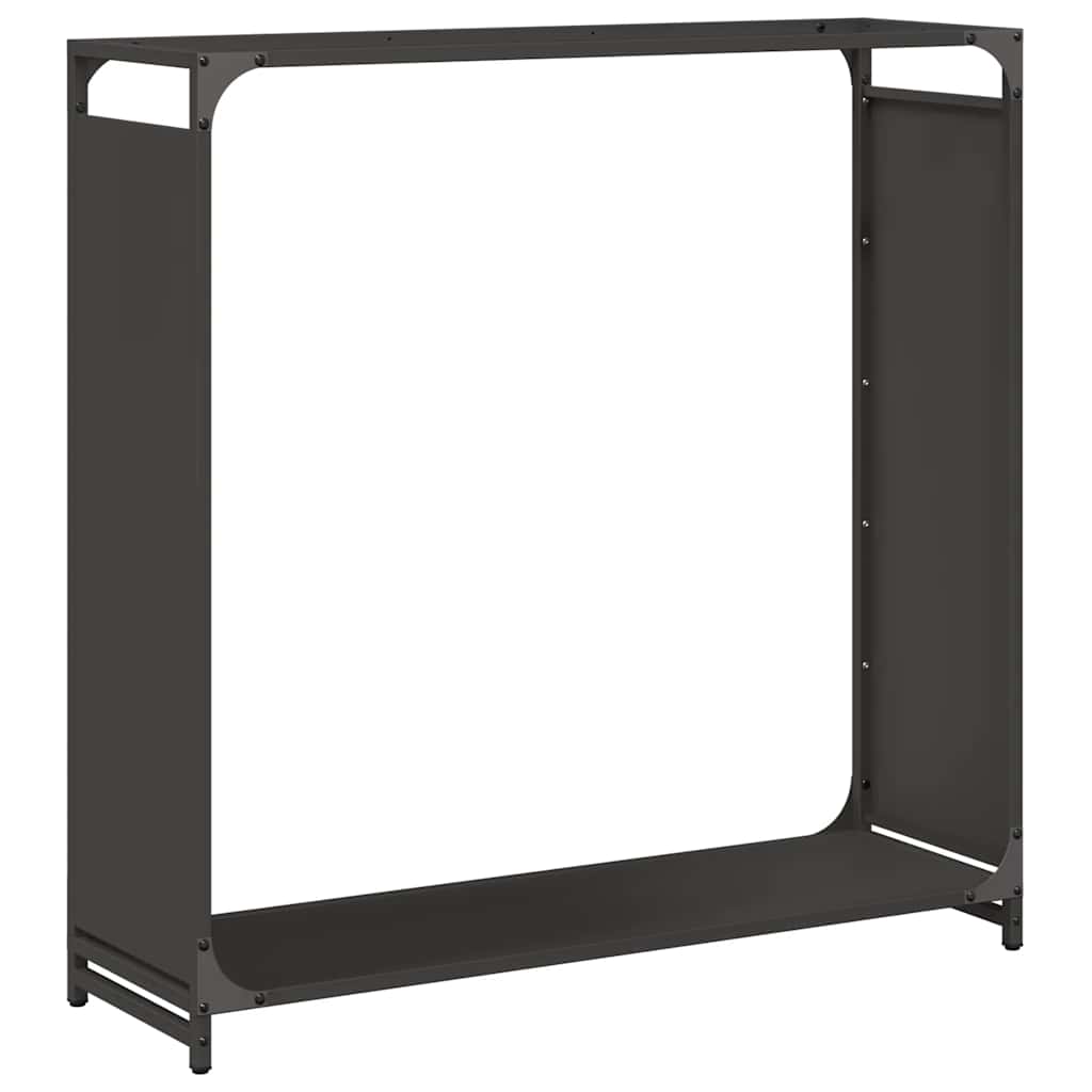 Rastrelliera per Legna da Ardere Nera 90x28x90 cm