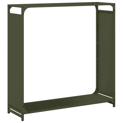 Rastrelliera per Legna da Ardere Verde Oliva 90x28x90 cm