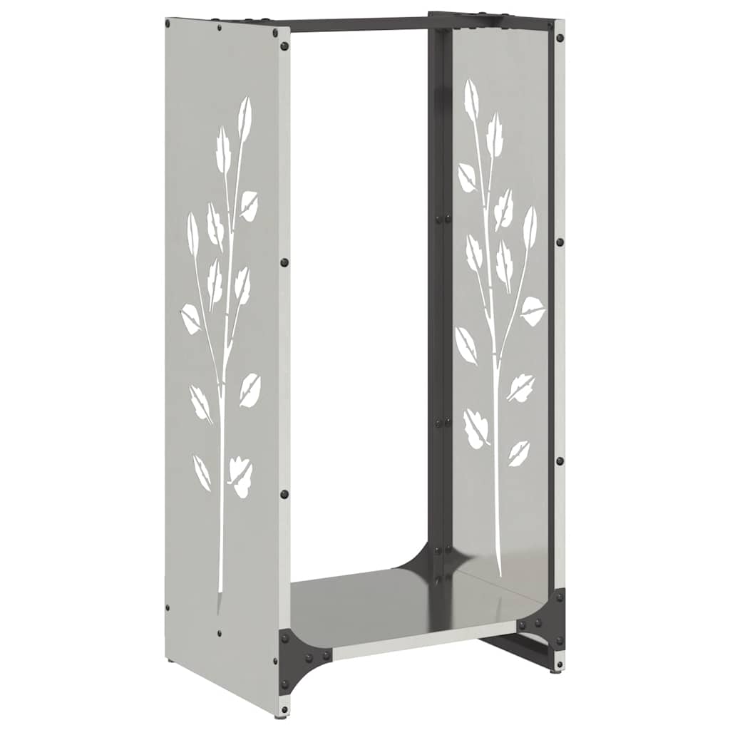 Rastrelliera per Legna da Ardere 40x30x80 cm in Acciaio Inox
