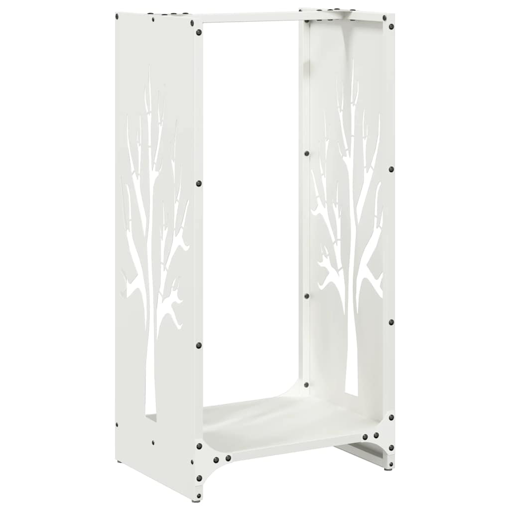 Rastrelliera per Legna da Ardere Bianca 40x30x80 cm