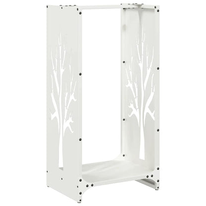 Rastrelliera per Legna da Ardere Bianca 40x30x80 cm