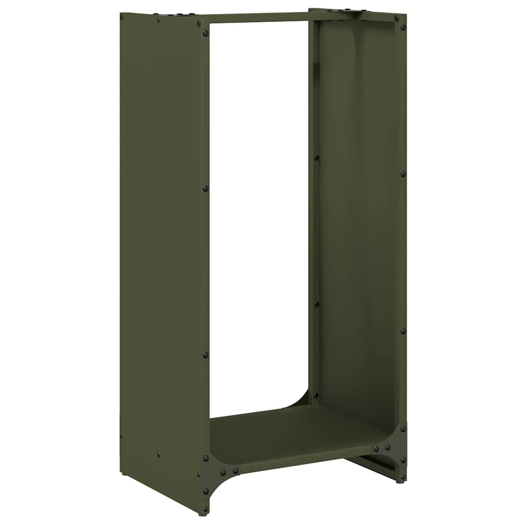 Rastrelliera per Legna da Ardere Verde Oliva 40x30x80 cm
