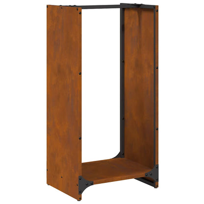 Rastrelliera per Legna da Ardere 40x30x80 cm in Acciaio Corten