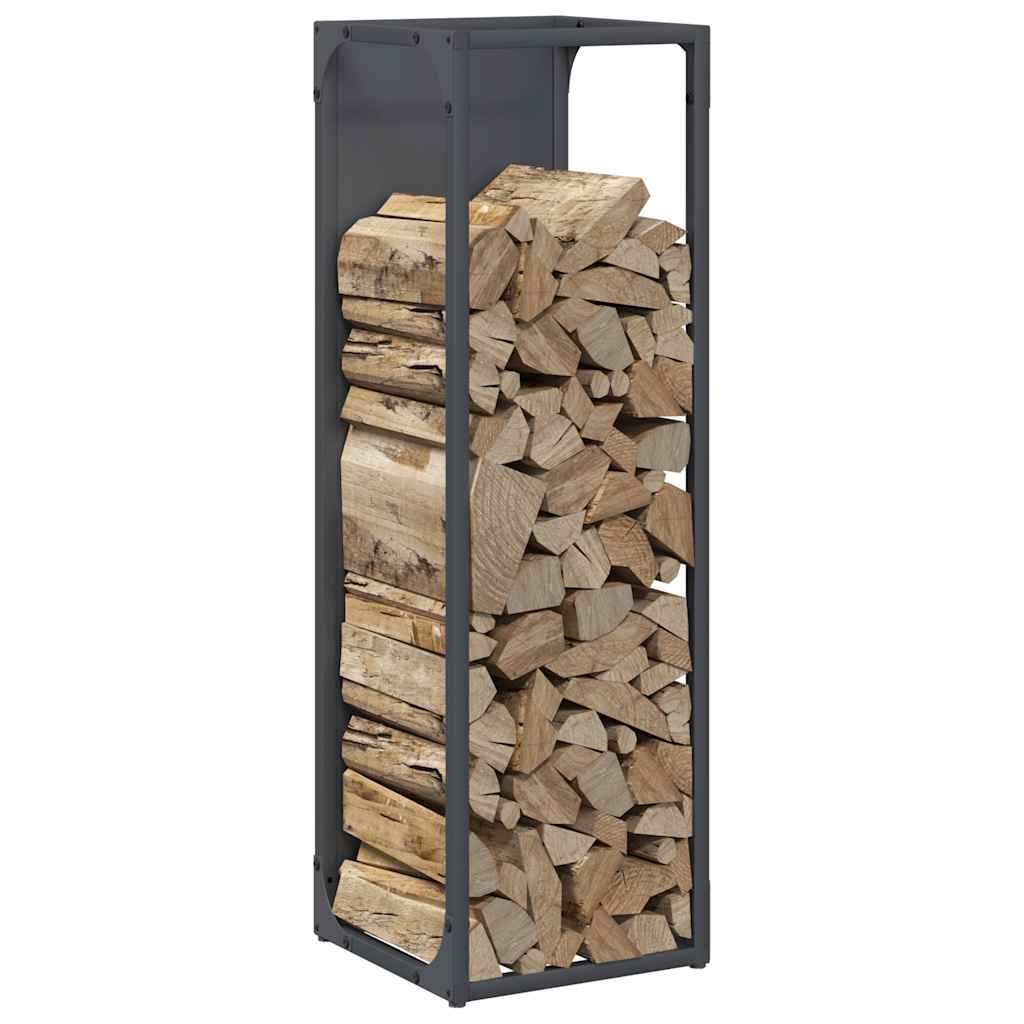 Rastrelliera per Legna da Ardere Antracite 25x25x80 cm