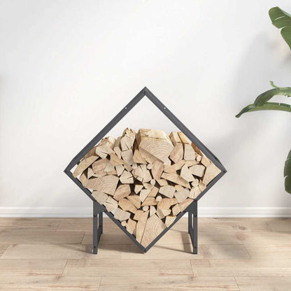 Rastrelliera per Legna da Ardere Antracite 60x25x60 cm