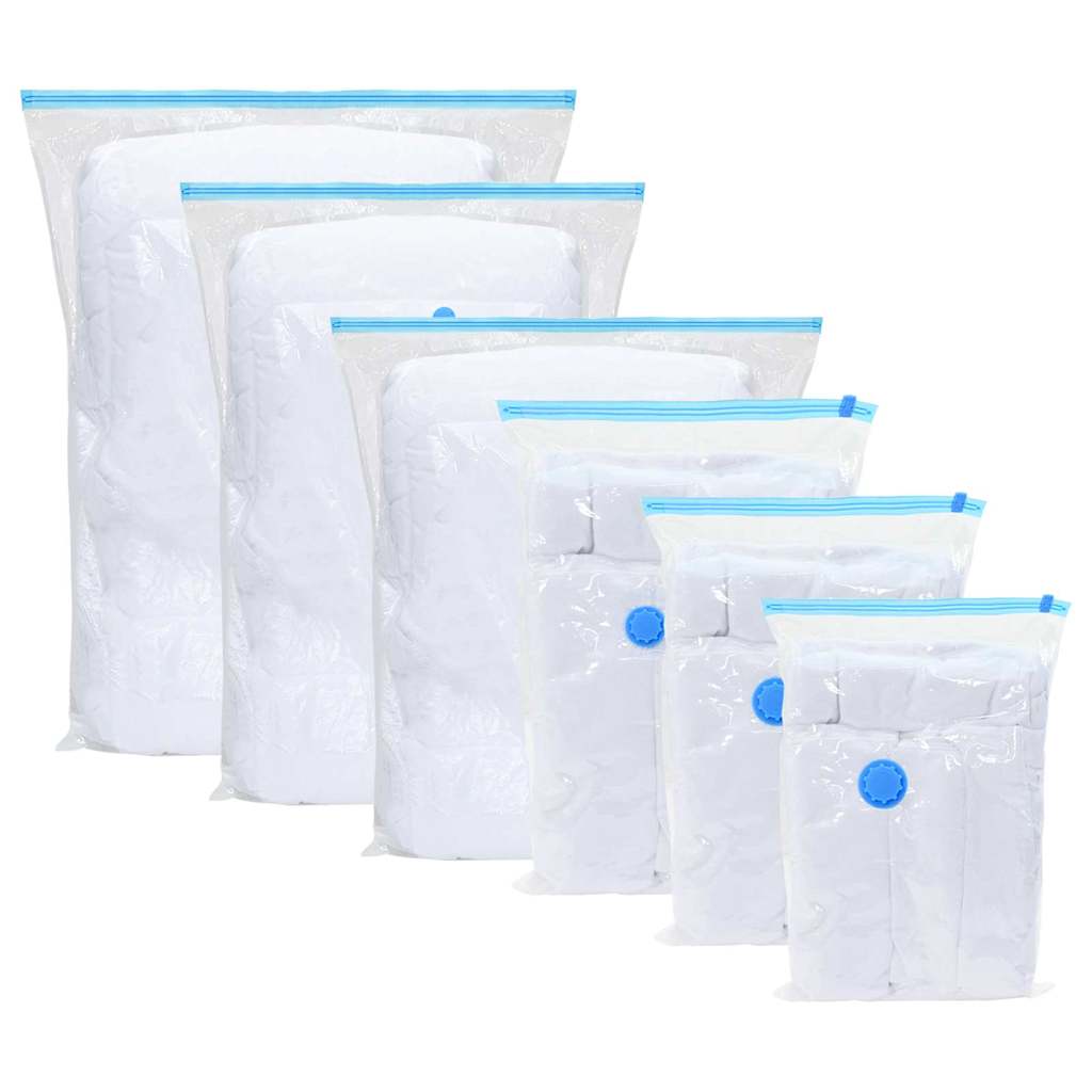Sacchetti per Stoccaggio 10 pcs Trasparente e Blu 100 x 80 cm