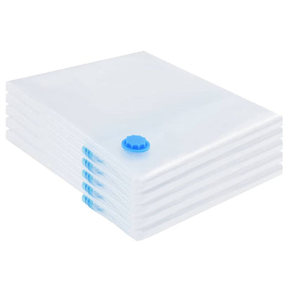 Sacchetti per Stoccaggio 5 pcs Trasparente e Blu 120 x 70 cm